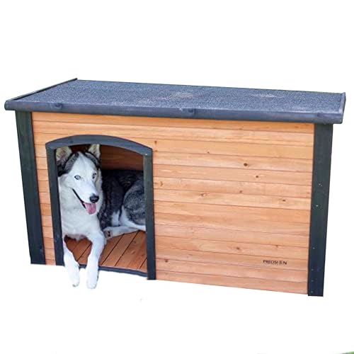 PRECISION PET PRODUCTS Extreme Outback Log Cabin Dog House, Large, Natural Wood (7027013)