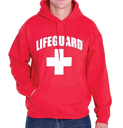 LIFEGUARD Officially Licensed First Quality Pullover Hoodie Sweatshirt Apparel Unisex for Men Women (Medium) Red