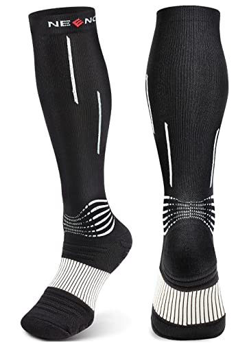 NEENCA Compression Socks, Medical Athletic Socks for Injury Recovery & Pain Relief, Sports Protection, 1 Pair (Black X-Large)