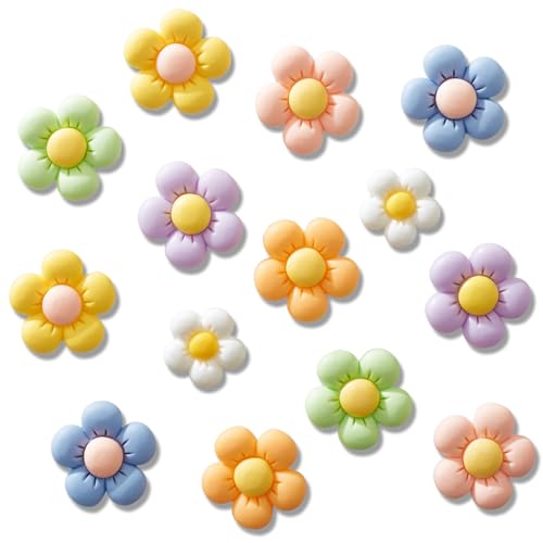 14 Pcs Flower Shoe Charms for Girls, Cute Flower Shoe Charms Daisy Shoe Charms Shoe Decoration Charms for Women, Teens and Kids