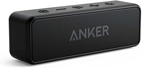 Anker Soundcore 2 Portable Bluetooth Speaker with 12W Stereo Sound, Bluetooth 5, Bassup, IPX7 Waterproof, 24-Hour Playtime, Wireless Stereo Pairing, Speaker for Home, Outdoors, Travel(Renewed)