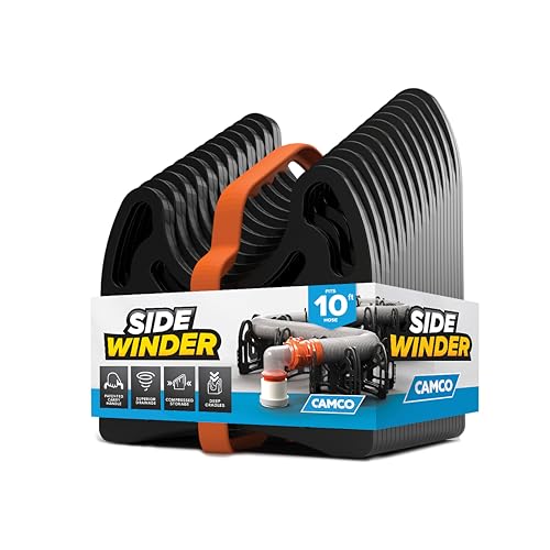 Camco Sidewinder 10-Ft RV Sewer Hose Support - Flexible Telescoping Design for Avoiding Obstacles & Deep Cradles Secure RV Sewer Hose - Out-of-the-Box Ready & Folds for RV Storage (43031)