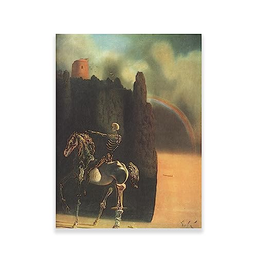 Salvador Dali Horseman Of Death Prints - Salvador Dali Wall Art - Surrealism Poster - Modern Art Canvas Wall Decor for Home Diningroom Unframed (12x16inches/30x40cm)