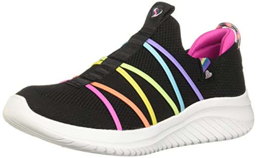 Skechers Kids Ultra Flex 3.0 Sneaker, Black/Multi, 1 US Unisex Little Kid