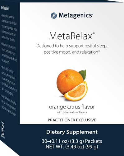 Metagenics MetaRelax Magnesium Powder Blend to Help Promote Restful Sleep, Positive Mindset, and Relaxation - Orange Citrus Flavor - 30 Servings