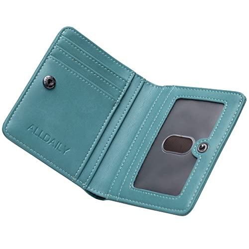 Alldaily Small RFID Wallet for Women Slim Compact Bifold Pocket Ladies Travel Mini Purse (Purist Blue)