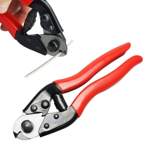 Muzata Cable Cutter Wire Rope Heavy Duty Stainless Steel Aircraft Up to 5/32' for Deck Stair Railing Strong Thick Seal Metal Fence Bike Bicycle Brake Cutter CR12, CT1