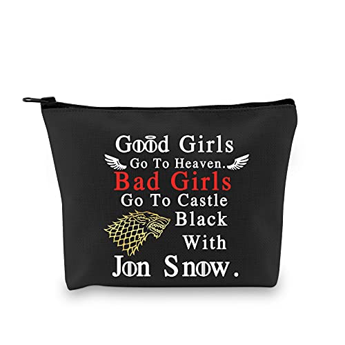 G2TUP Inspired Jon-Snow Cosmetic Makeup Bag Bad Girls Go To Castle Black With Jon-Snow Funny GoT Gift(Jon-Snow makeup)