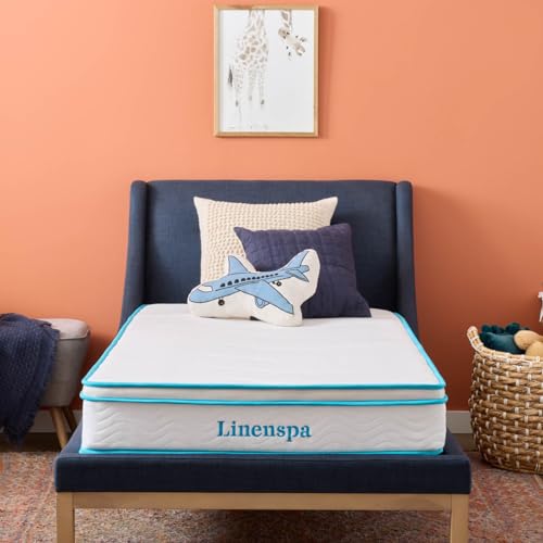 Linenspa 8 Inch Memory Foam and Spring Hybrid Mattress - Medium Firm Feel - Bed in a Box - Quality Comfort and Adaptive Support - Breathable - Cooling - Guest and Kids Bedroom - Twin Size