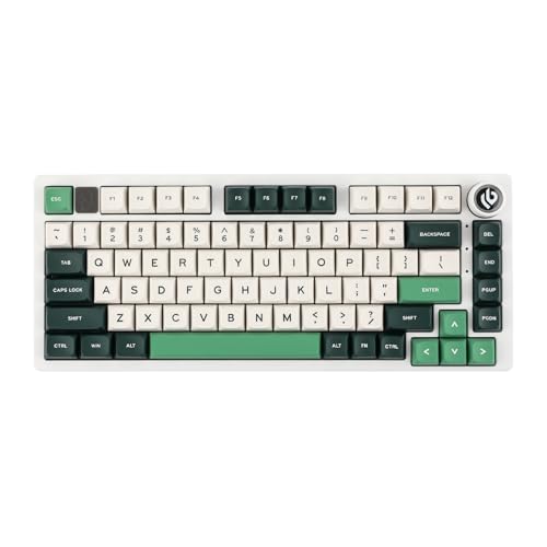 EPOMAKER x LEOBOG Hi75 Aluminum Alloy Wired Mechanical Keyboard, Programmable Gasket-Mounted Gaming Keyboard with Mode-Switching Knob, Hot Swappable, NKRO, RGB (White Green, Nimbus V3 Switch)