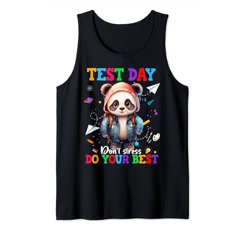 Test Day Do Your Best Cute Panda Teacher Student Testing Day Tank Top