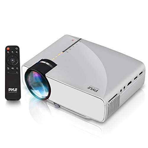 Pyle Portable Multimedia Home Theater Projector - Compact HD 1080p High Lumen LED w/USB, HDMI, 50” to 130” Inch Adjustable Screen in Your Mac or PC, Built-in Stereo Speaker and Remote Control - Pyle