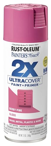 Rust-Oleum 334025 Painter's Touch 2X Ultra Cover Spray Paint, 12 oz, Gloss Berry Pink