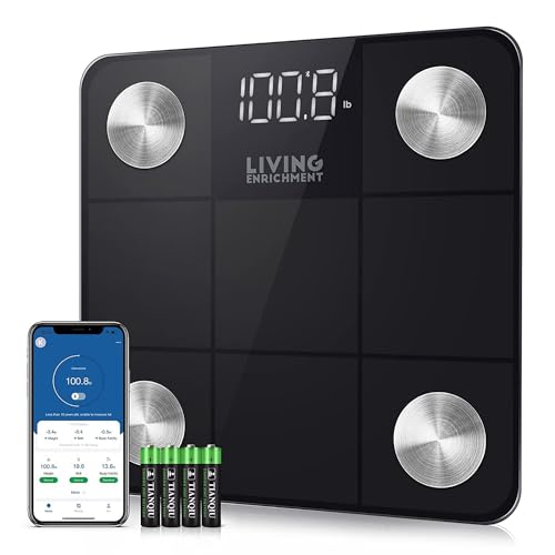 Scale for Body Weight and Fat Percentage, Smart Digital LED Bathroom BMI Measurement, Accurate Bluetooth Weighing Machine, Body Composition Analyzer, Sync App, Large Weght of 440lb/200kg