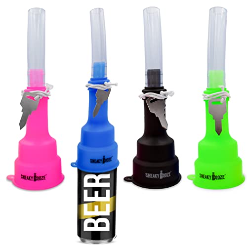 Sneaky Booze Chug Missile Beer Bong Can Chugger Snorkel Funnel Portable Shotgunning Tool. Drinking Games Shooter for Pregame Tailgating College Party Festivals Weddings Bachelorette Bachelor (Pink)
