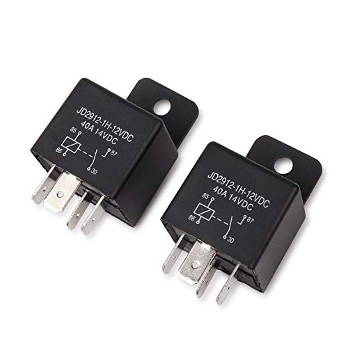 EHDIS Car Relay 4 Pin 12v 40amp Spst Model No.: JD2912-1H-12VDC 40A 14VDC, Auto Switches & Starters,Pack of 2
