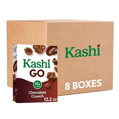 Kashi GO Cold Breakfast Cereal, Fiber Cereal, Vegan Protein, Chocolate Crunch (8 Boxes)