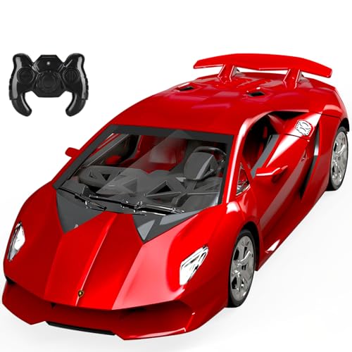 Guokai Remote Control Car, 1/24 Scale RC Sport Racing Toy Car, Compatible with Lamborghini Sesto Elemento Model Vehicle for Boys Girls