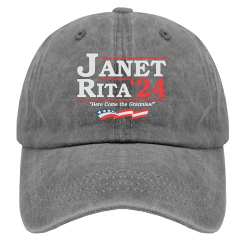 OHOHOH Janet Rita 2024 Trucker Cap Mesh Hat Pigment Gray Baseball Hat Gifts for Women Beach Hat