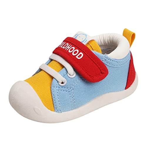 Bblulu Infant Boys High-top Sneaker Infant PU Leather Lightweight Sneakers Baby Toddler Flat Lazy Loafers Shoe Sky Blue