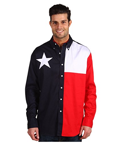 Roper L/S Pieced Texas Flag Shirt Natural MD