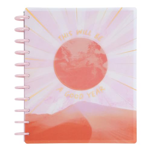 Happy Planner Disc-Bound 12-Month Planner, July 2024–June 2025 Daily, Weekly, and Monthly Planner, Big Size, Dashboard Layout, Opal Mountain Theme, 2 Sticker Sheets, 8.5' x 11'