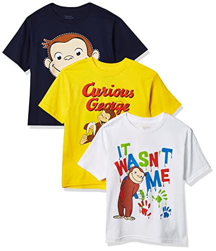 Curious George Little Boys' Toddler Boys T-Shirt 3-Pack,Assorted 2, 3T