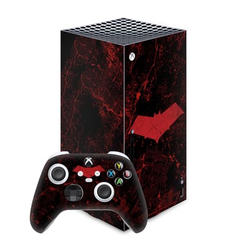 Head Case Designs Officially Licensed Batman DC Comics Red Hood Logos and Comic Book Vinyl Sticker Gaming Skin Decal Cover Compatible with Xbox Series X Console and Controller Bundle