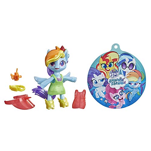 My Little Pony Smashin’ Fashion Rainbow Dash Set - 3-Inch Poseable Figure with Fashion Accessories and Surprise Toy Unboxing, 9 Pieces