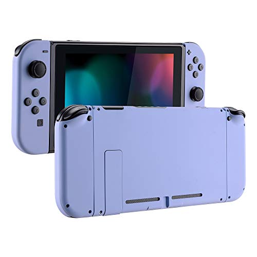 eXtremeRate DIY Replacement Shell Buttons for Nintendo Switch, Light Violet Back Plate for Switch Console, Custom Housing with Full Set Buttons for Joycon Handheld Controller [Only Shell, NO Console]