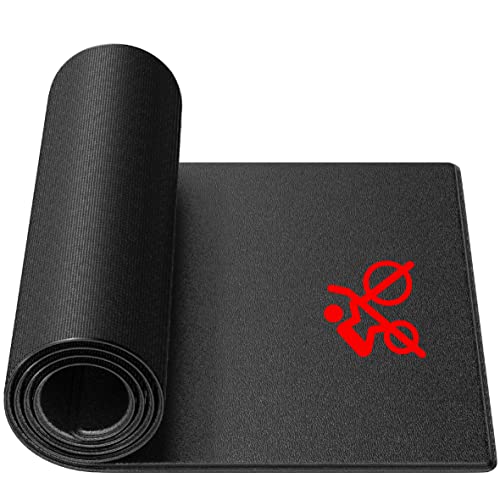 Crostice Bike Trainer Mat Compatible with Peloton Bike, for Most Bike, Thickness 6mm, Bike Trainer Accessories, Under Mat Protect Hardwood Floor Carpet, for Cycling Home Gym Exercise