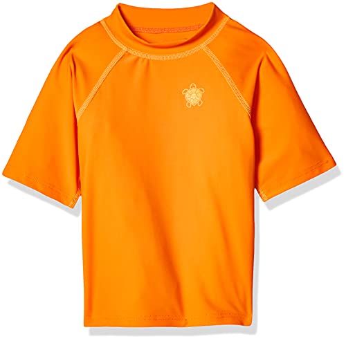 i Play Boys' Baby Unisex Short Sleeve Rash Guard UPF 50+, Orange, 18 Months