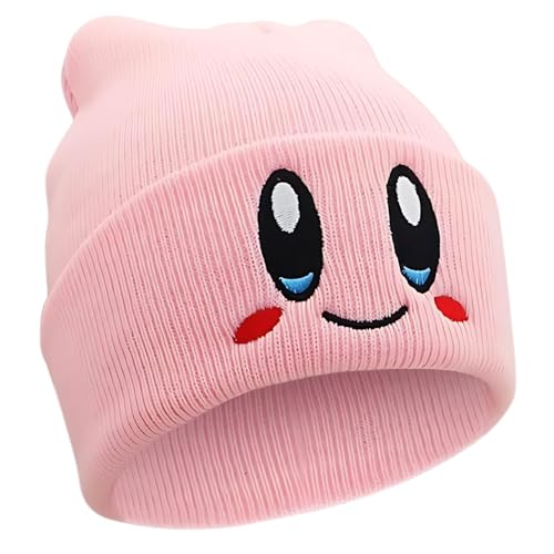 JILANI HANDICRAFT - Kirby Beanie Adult Size Anime Hat Accessory Kawaii, Medium-Large (pink)