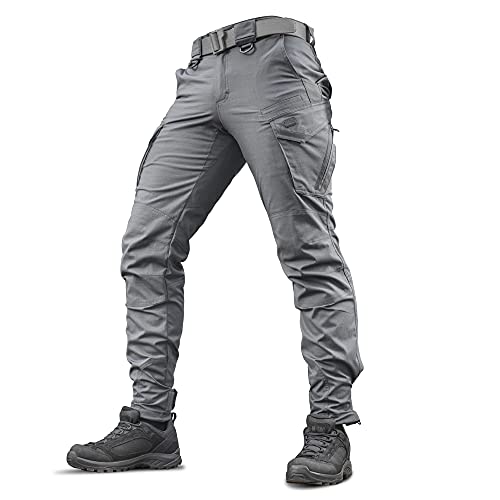 M-Tac Aggressor Flex - Tactical Pants - Men Cotton with Cargo Pockets (Dark Grey, W34 / L32)