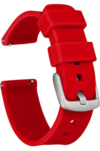 GadgetWraps 20mm Gizmo Watch Silicone Watch Band Strap with Quick Release Pins – Compatible with Gizmo Watch, Samsung, Pebble – 20mm Quick Release Watch Band (Red, 20mm)