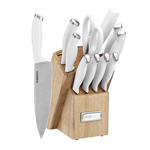 Cusinart Block Knife Set, 12pc Cutlery Knife Set with Steel Blades for Precise Cutting, Lightweight, Stainless Steel, Durable & Dishwasher Safe, C77SSW-12P