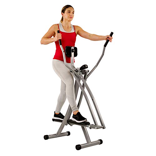 Sunny Health & Fitness SF-E902 Air Walk Trainer Elliptical Machine Glider w/ LCD Monitor, 220 LB Max Weight and 30 Inch Stride