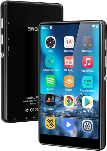 SWOFY 80GB Music Player, Mp3 & Mp4 Player with Bluetooth and WiFi with 4' IPS Touch Screen Digital Audio Players, M503 Pro Spotify Player with Amazon Music, Audible, Chrome Browser, Support Up 512GB