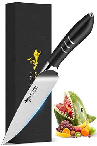 MAD SHARK Paring Knife 5 Inch Small Kitchen Utility Knife, Razor Sharp Fruit Petty Knife with Gift Box, Ideal for Slicing, Chopping, Dicing and Coring