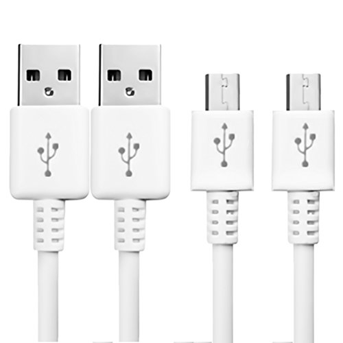 iEugen [2 Pcs] Micro USB Charger Cable, 10 ft USB Charging Cable(White)