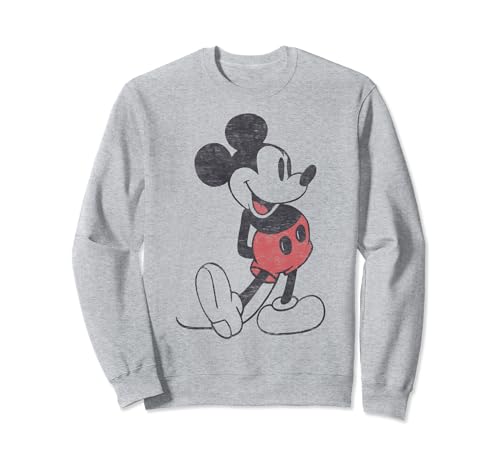 Disney Mickey & Friends Mickey Mouse Vintage Portrait Sweatshirt, Grey, Small