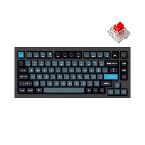 Keychron Q1 Pro Wireless Custom Mechanical Keyboard, QMK/VIA Programmable Full Aluminum 75% Layout Bluetooth/Wired RGB with Hot-swappable Keychron K Pro Red Switch Compatible with Mac Windows Linux