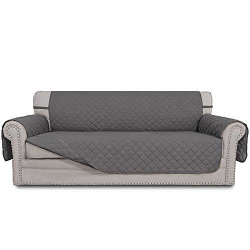 Easy-Going Sofa Slipcover Reversible Sofa Cover Water Resistant Couch Cover with Foam Sticks Elastic Straps Furniture Protector for Pets Kids Children Dog Cat (Sofa, Gray/Gray)