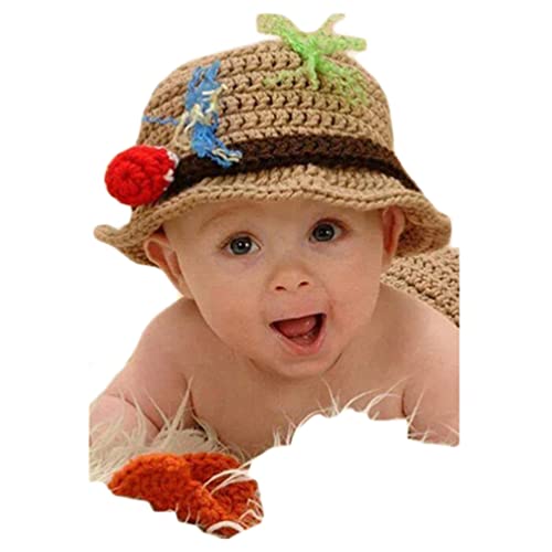 Fashion Newborn Baby Photography Props Boy Girls Photo Shoot Props Outfits Crochet Knitted Costume Unisex Cute Infant Hat Pants Set (Fish hat pants)