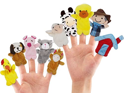 RIY 10Pcs Story Time Finger Puppets - Old Macdonald Had A Farm Educational Puppets Easter Basket Stuffers