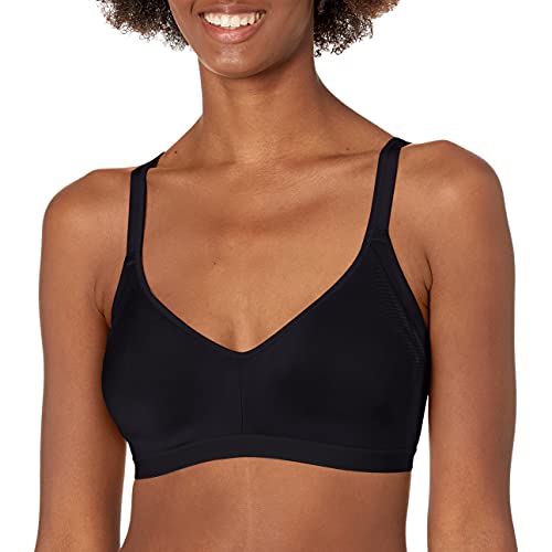 Warner's Blissful Benefits Underarm-smoothing Seamless Wireless Lightly Lined T Shirt Bra, Black, Small