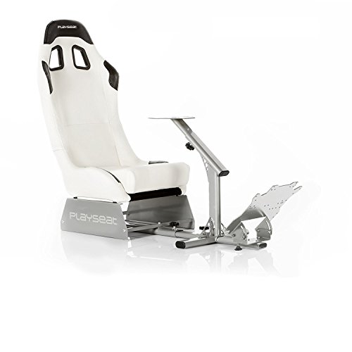 Playseat Evolution Sim Racing Cockpit | Comfortable Racing Simulator Cockpit | Compatible with all Steering Wheels & Pedals on the Market | Supports PC & Console | White