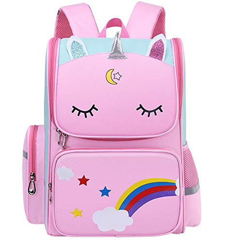 HT HONOR . TRUST Girls Backpack for 5 6 7 8 years old Kids Backpacks Elementary Primary School Bag for 1st 2nd Grade Pink Children BookBag Large Kids Travel Backpack