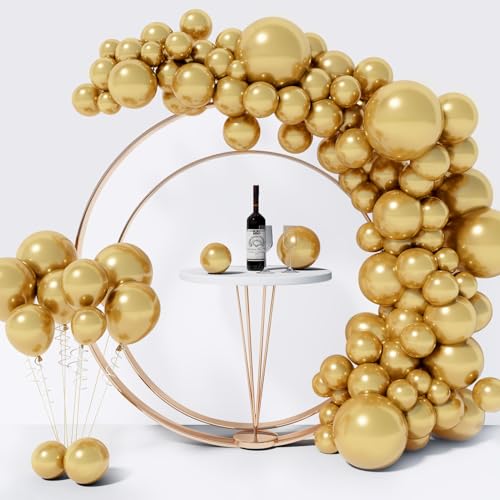 130PCS Metallic Gold Balloons Different Sizes 18' 12' 10' 5' Balloon Garland Arch Kit perfect for Birthday Party, Graduation,Wedding, Holiday Decoration and Anniversary (Metallic Gold Balloons)