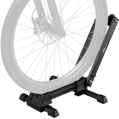 Favoto Folding Bike Stand Floor - Mountain & Road Bicycles Indoor Outdoor Garage Storage - Bicycle Parking Rack Foldable Fit 20”-29” Bikes (1 Bike Rack)